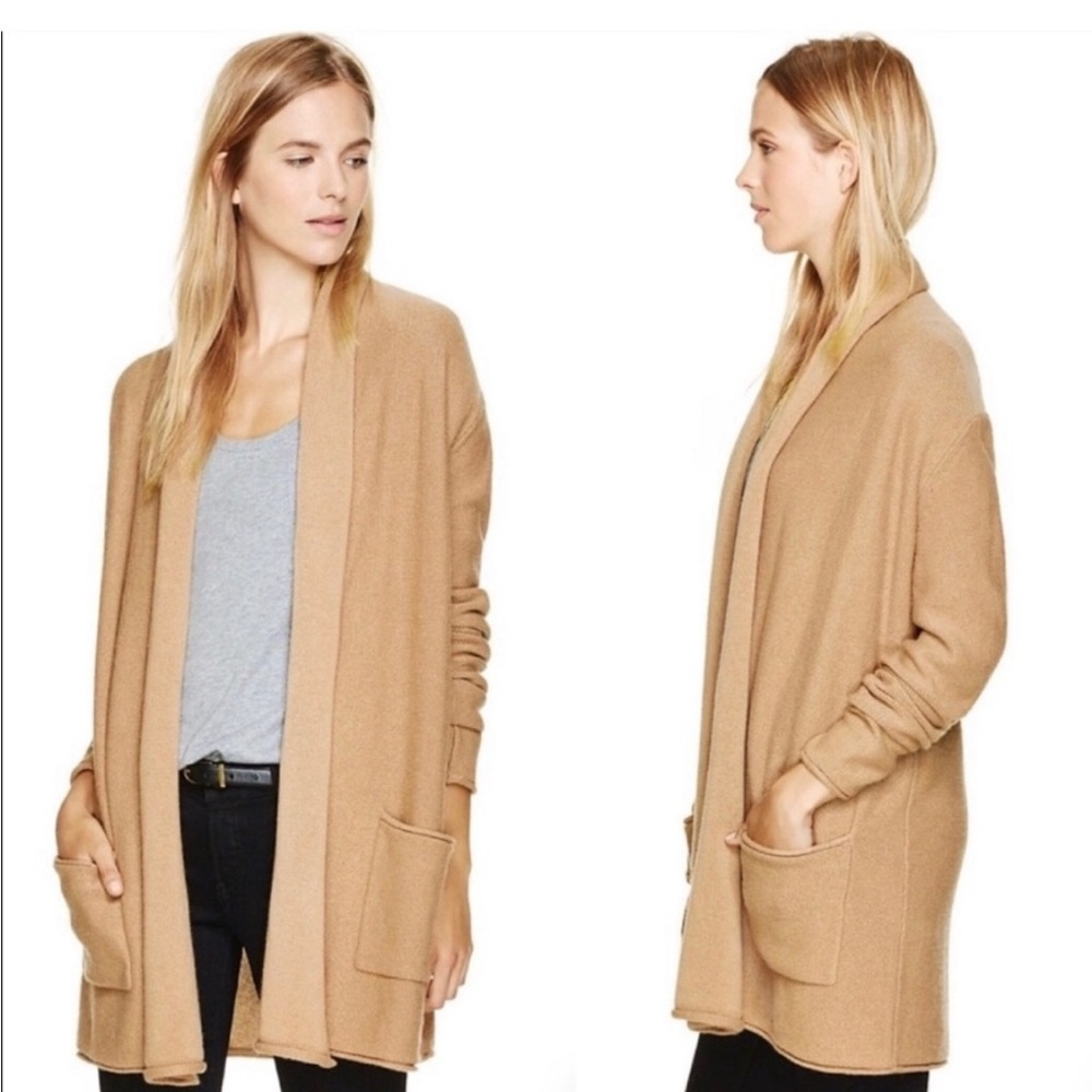 Aritzia Babaton Beekman Wool Cashmere Cardigan Open Front Lagenlook Sweater XS‎